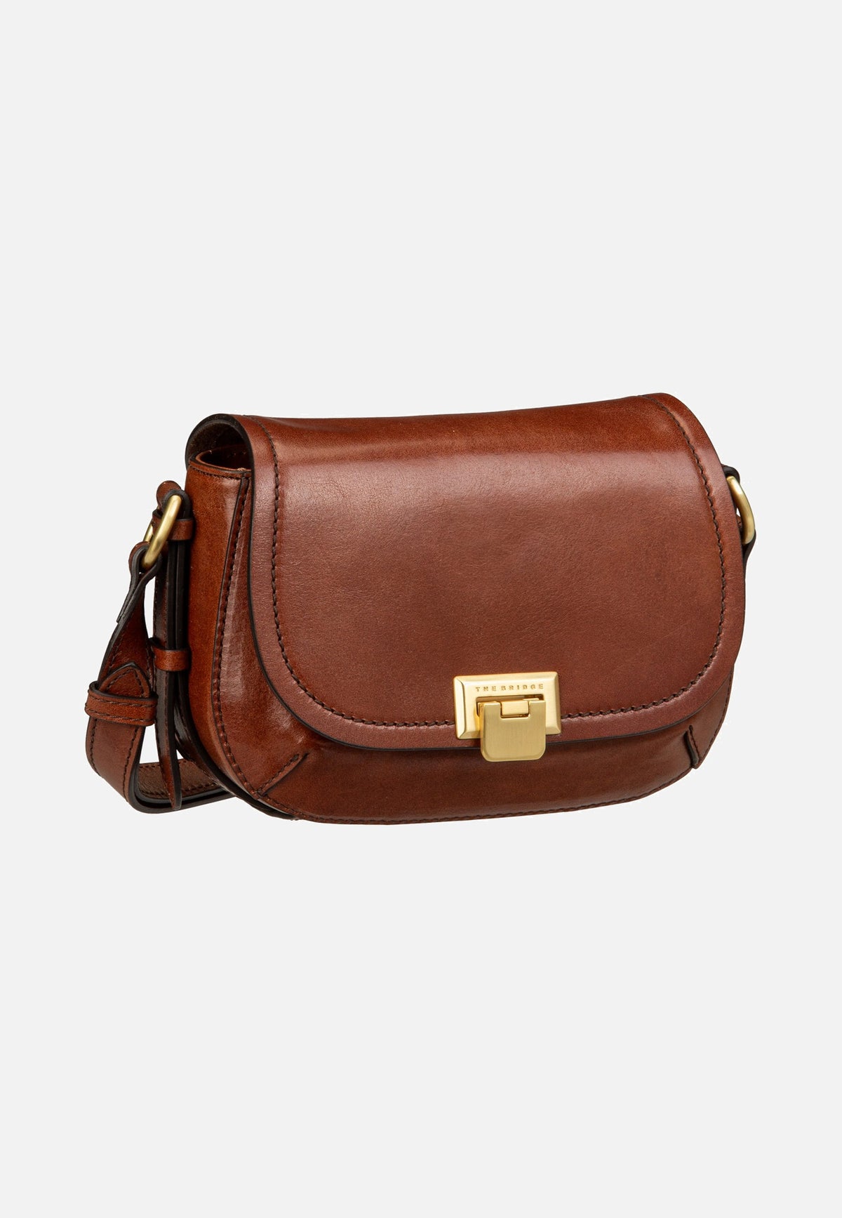 The Bridge Federica Crossbody Marrone/Oro Saddle Bag