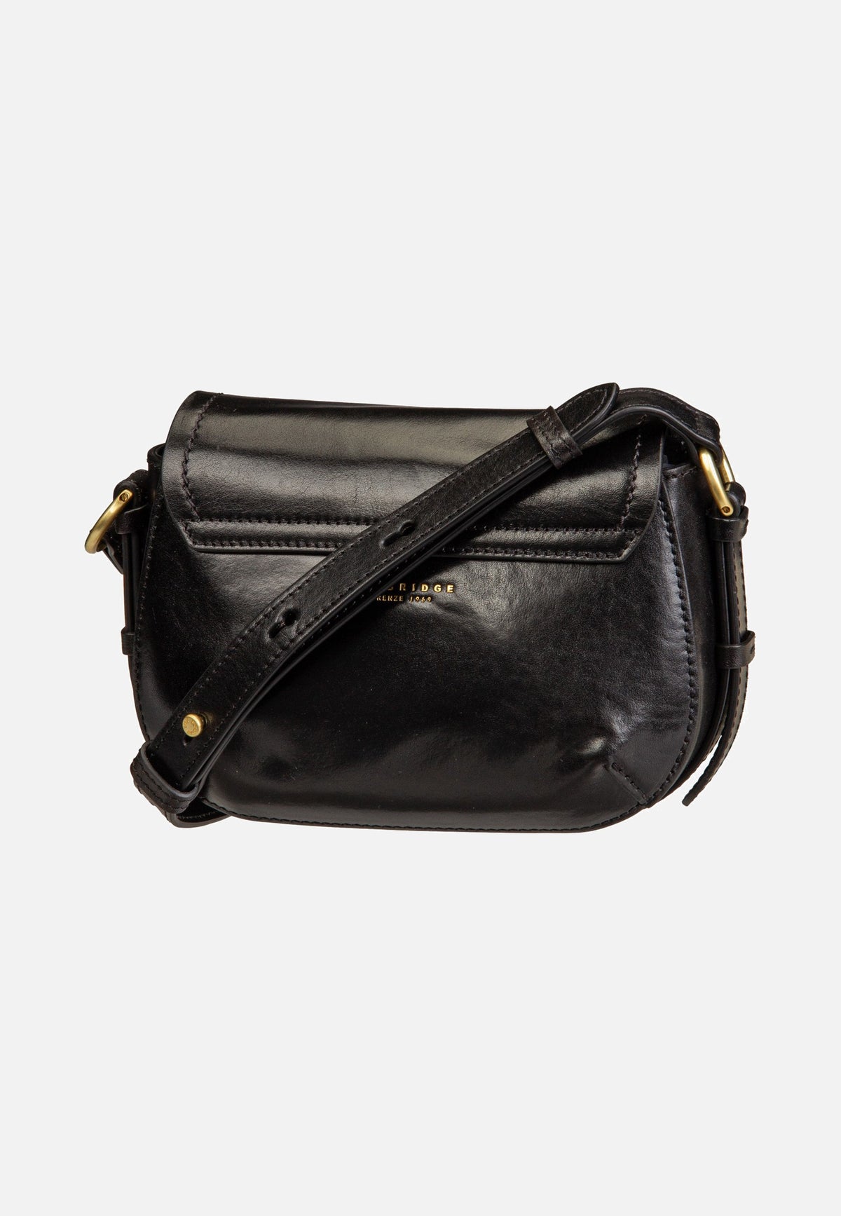 The Bridge Federica Crossbody Nero/Oro Saddle Bag